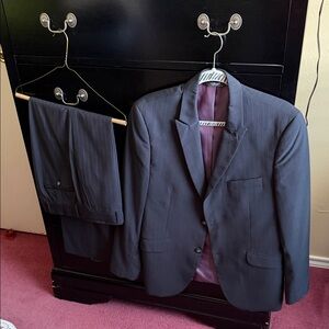 Classic Charcoal Pinstripe Two-Piece Suit